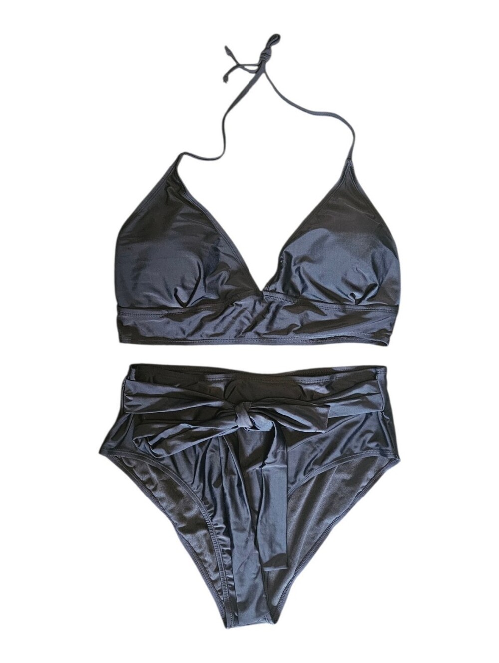 Women's High Waisted Bikini Swimsuit 2 Piece Halter V Neck Top Cheeky Size 3XL